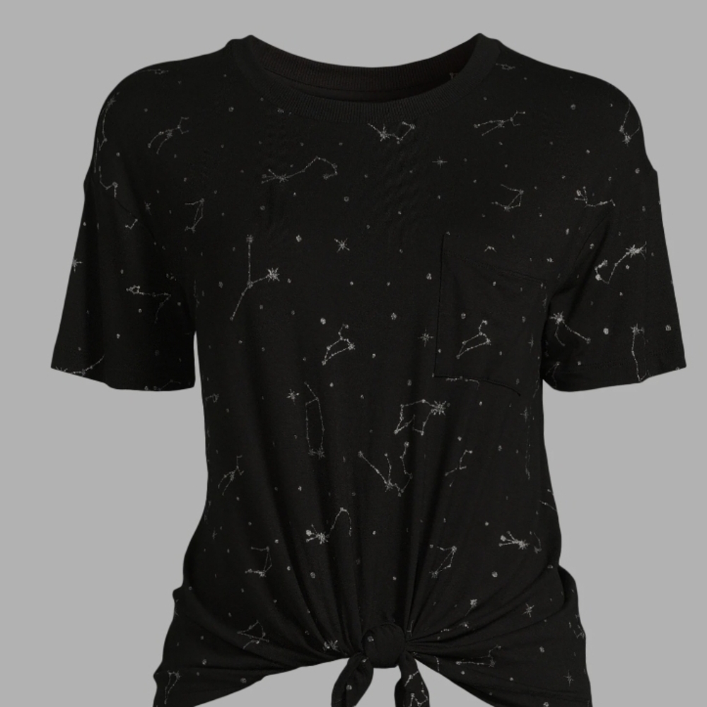 No Boundaries Black Celestial Print Short Sleeve Tee—Size M - Picture 4 of 11
